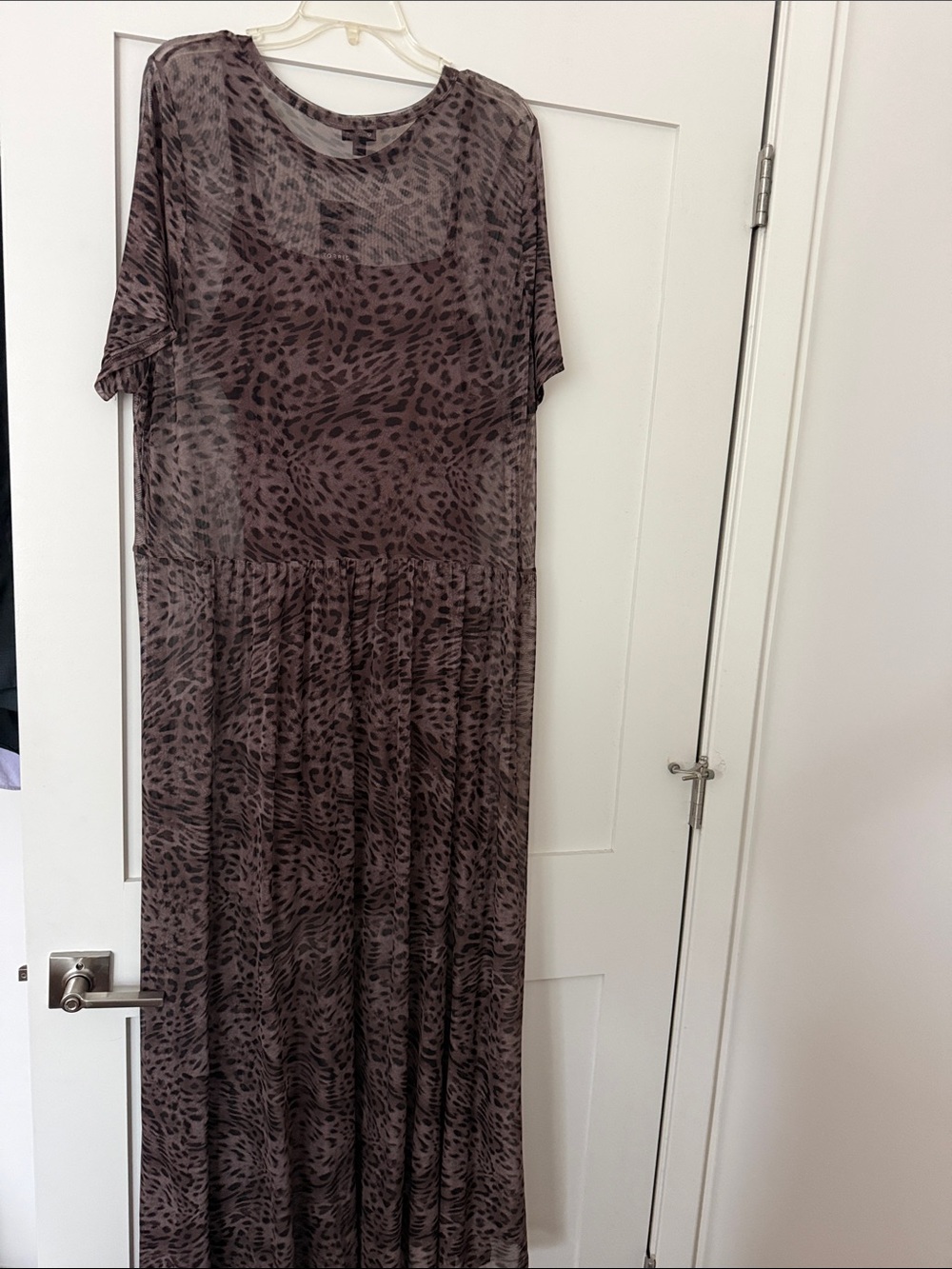 Torrid. 2X. NWT.  Brown Leopard-Print Sheer Maxi Dress - Picture 6 of 9
